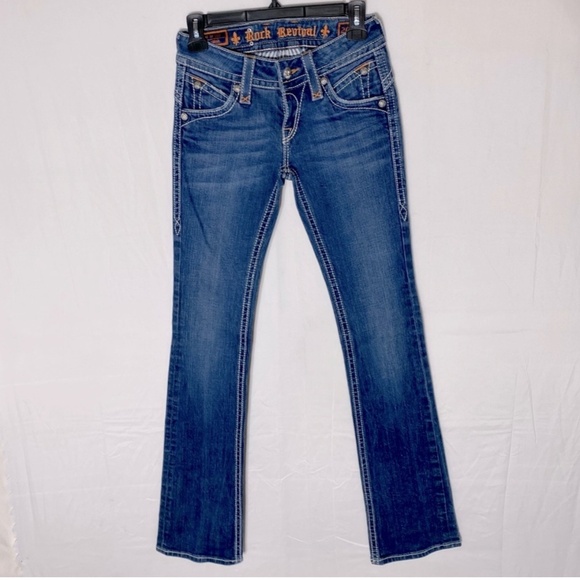 Rock Revival Stephanie Boot Med Wash Low Rise Boot Cut Jeans 26 - Picture 16 of 16